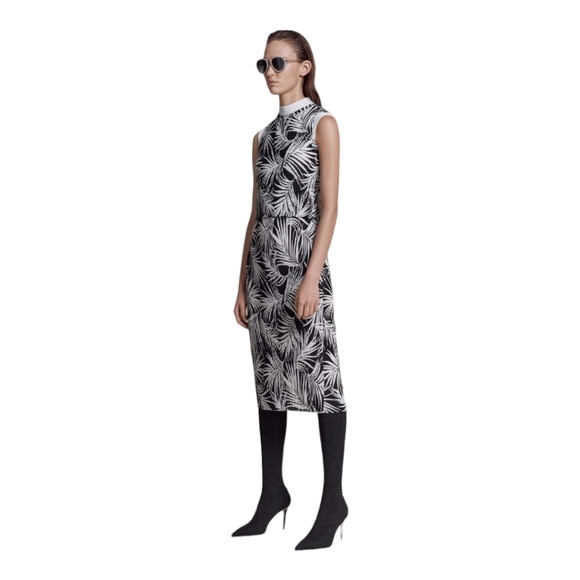 HUGO BOSS EMAGO PALM PRINT DRESS Size SMALL - Picture 3 of 16